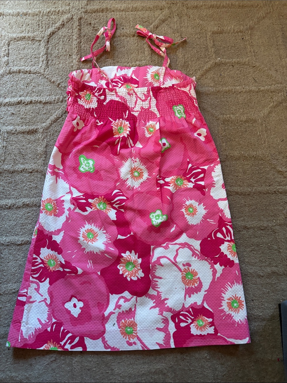 Lilly Pulitzer Pink Floral Girls Sundress - Picture 2 of 3